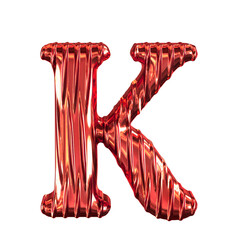 Fluted red symbol. letter k