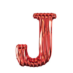 Fluted red symbol. letter j