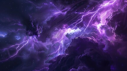 Obraz premium A vibrant 3D rendering captures the intensity of a colored lightning strike. Dynamic, Ai Generated.