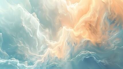 Obraz premium Soft and Serene Abstract Cloud-like Digital Formations in Pastel Hues