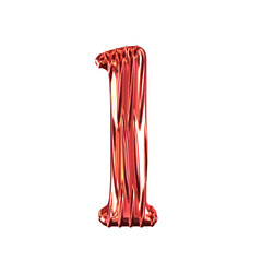 Fluted red symbol. letter l