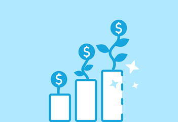 Financial growth investment increase illustration