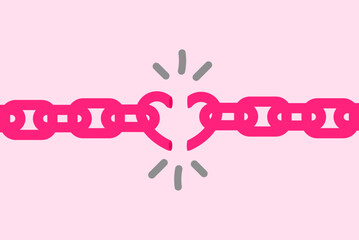 Love chain broken spark illustration