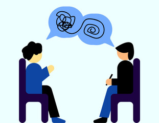Psychotherapy counseling of patient illustration