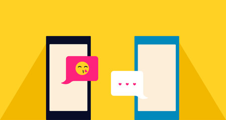 Communication love friendship chat online illustration