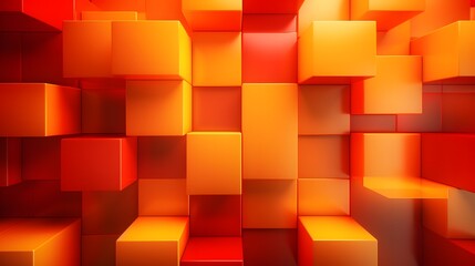3d rendering of red and yellow abstract geometric background. Scene for advertising, technology, showcase, banner, game, sport, cosmetic, business, metaverse. Sci-Fi Illustration. Product display