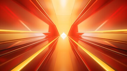 3d rendering of red and yellow abstract geometric background. Scene for advertising, technology, showcase, banner, game, sport, cosmetic, business, metaverse. Sci-Fi Illustration. Product display