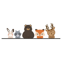 Naklejka premium Simple And wild animals greeting banner