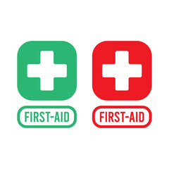 First aid medical sign flat icon for app and website