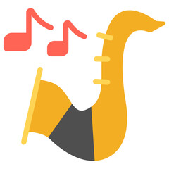 saxophone flat icon