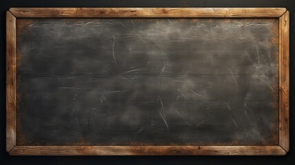 Blank Blackboard with Wooden Frame