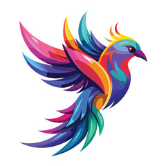 Obraz premium Bird on branch for Beauty salon logo hipster retro vintage design monoline line art vector illustration. Ai generate