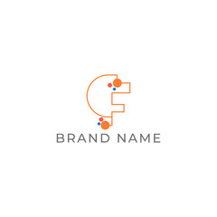 ILLUSTRATION LETTER DF WITH PIXEL GEOMETRIC TECH LOGO ICON ORANGE COLOR TEMPLATE SIMPLE MINIMALIST ELEMENT DESIGN SIMPLE VECTOR GOOD FOR APPS, BRAND 
