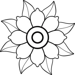  Flower and Florals simple icon. Minimal flower.