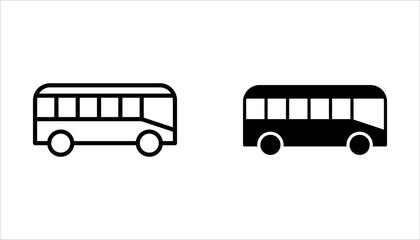 Bus icon set. bus vector illustration for web design, isolated on white background.