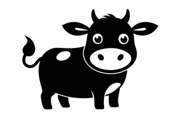 black and whitecow silhouette, cow vector illustration, cow silhouette, animal silhouette isolated vector Illustration, png, Funny cute cow, Jumping cartoon cows