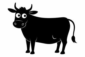 black and whitecow silhouette, cow vector illustration, cow silhouette, animal silhouette isolated vector Illustration, png, Funny cute cow, Jumping cartoon cows