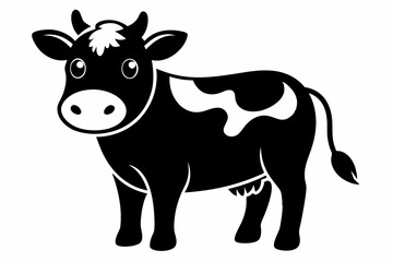black and whitecow silhouette, cow vector illustration, cow silhouette, animal silhouette isolated vector Illustration, png, Funny cute cow, Jumping cartoon cows
