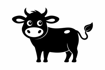 black and whitecow silhouette, cow vector illustration, cow silhouette, animal silhouette isolated vector Illustration, png, Funny cute cow, Jumping cartoon cows