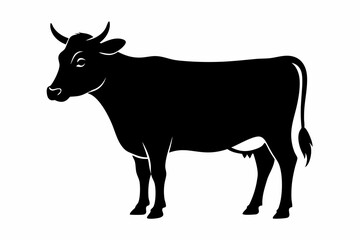 black and whitecow silhouette, cow vector illustration, cow silhouette, animal silhouette isolated vector Illustration, png, Funny cute cow, Jumping cartoon cows