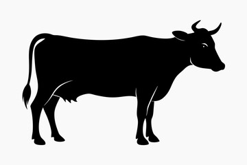 black and whitecow silhouette, cow vector illustration, cow silhouette, animal silhouette isolated vector Illustration, png, Funny cute cow, Jumping cartoon cows