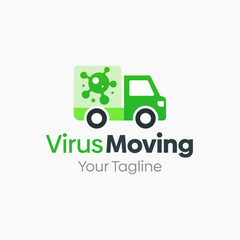 Virus Moving Logo Vector Template Design. Good for Business, Startup, Agency, and Organization