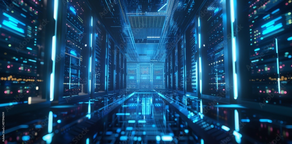 Poster a creative map of the big data technology background using 3d rendering