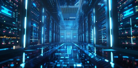 Obraz premium A creative map of the big data technology background using 3D rendering