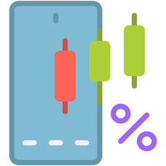 mobile trading flat icon