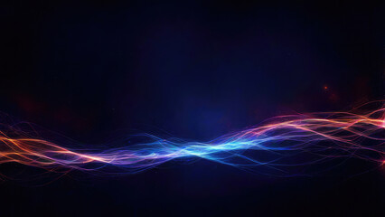 Abstract dark background with swirling electric lines and radiating energy, reminiscent of cosmic galaxy. vastness of space.