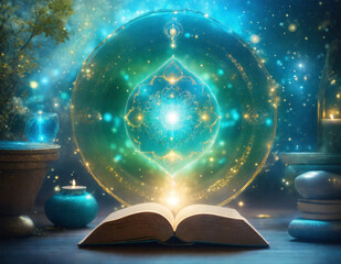 Holy Book - Magic Book - Akasha reading - Universe - AI generated