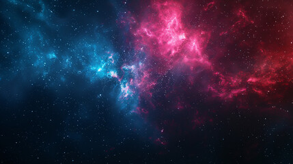 Naklejka premium Abstract sci-fi space background with nebula and mysterious light: Star field featuring galaxies and colorful blue and red nebulae.