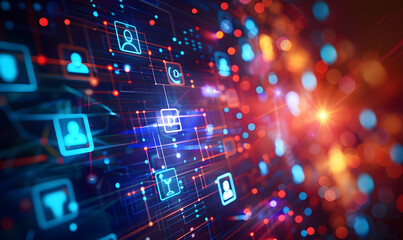 Obraz premium graphic backgrounds related to technology, communication, and the internet