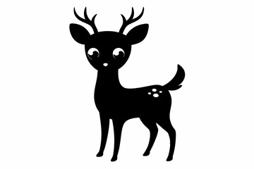 black and white deer silhouette, deer vector illustration, deer silhouette, animal silhouette isolated vector Illustration, png, Funny cute deer, Jumping cartoon deers