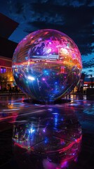Illuminated Aquatic Realm. Mesmerizing underwater light show concept