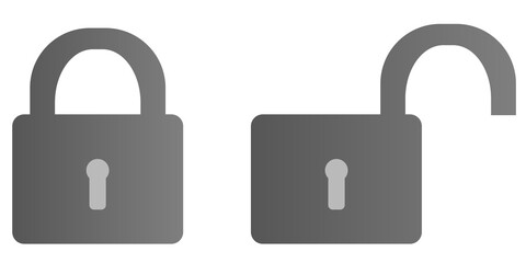 illustration of a locked and open padlock