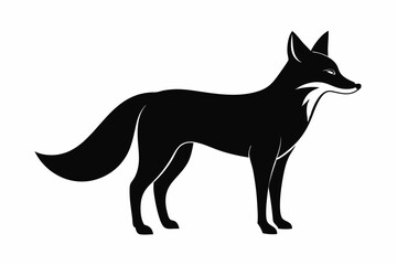 black and white fox silhouette, fox vector illustration, fox silhouette, animal silhouette isolated vector Illustration, png, Funny cute fox, Jumping cartoon foxs