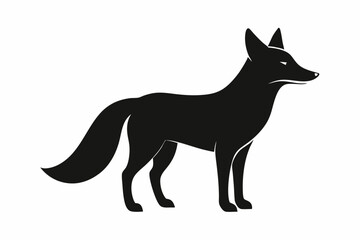 black and white fox silhouette, fox vector illustration, fox silhouette, animal silhouette isolated vector Illustration, png, Funny cute fox, Jumping cartoon foxs