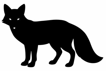 black and white fox silhouette, fox vector illustration, fox silhouette, animal silhouette isolated vector Illustration, png, Funny cute fox, Jumping cartoon foxs