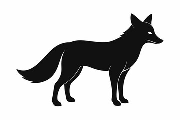 black and white fox silhouette, fox vector illustration, fox silhouette, animal silhouette isolated vector Illustration, png, Funny cute fox, Jumping cartoon foxs