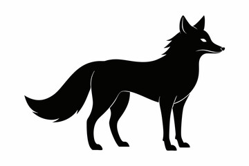 black and white fox silhouette, fox vector illustration, fox silhouette, animal silhouette isolated vector Illustration, png, Funny cute fox, Jumping cartoon foxs