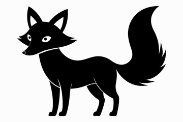 black and white fox silhouette, fox vector illustration, fox silhouette, animal silhouette isolated vector Illustration, png, Funny cute fox, Jumping cartoon foxs