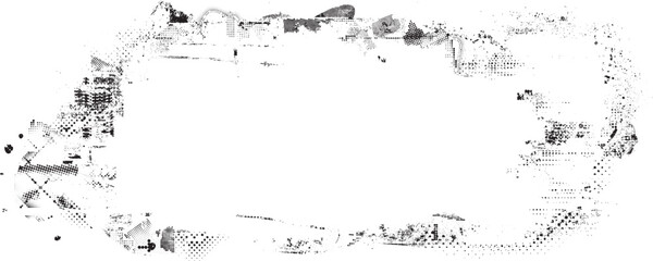 Glitch distorted grange shape . Noise grungy logo . Trendy defect error shapes . Glitched frame .Grunge textured . Distressed effect .Vector shapes