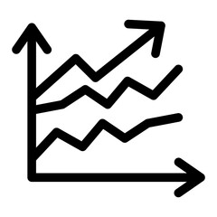 Line Graph Glyph Icon