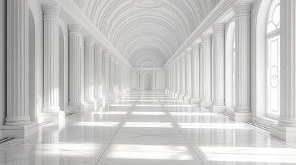 Obraz premium 3D Render Abstract White Corridor In Vector