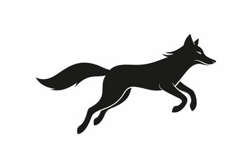 black and white fox silhouette, fox vector illustration, fox silhouette, animal silhouette isolated vector Illustration, png, Funny cute fox, Jumping cartoon foxs