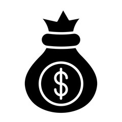Money Bag Glyph Icon