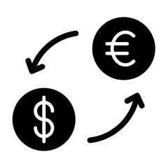 Currency Exchange Glyph Icon