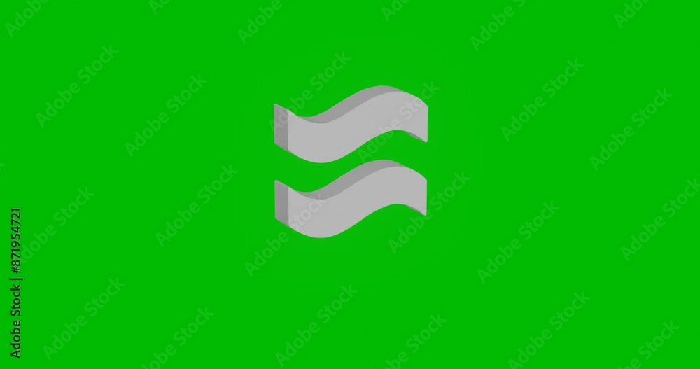 Poster animation of rotation of a white approximately equal symbol with shadow. simple and complex rotation