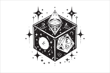 Fototapeta premium Polyhedral dice, RPG dice, Dungeons & Dragons dice, DnD dice, Tabletop dice, Gaming dice, Critical role dice, Fantasy dice, Dice set, Custom dice, Role-playing game dice, Multi-sided dice, Dice for ga